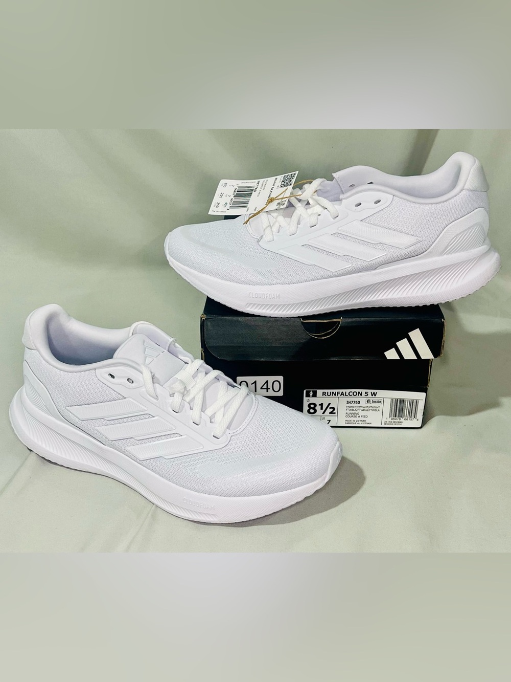 adidas Women’s All-White Runfalcon Lightweight Athletic Sneakers